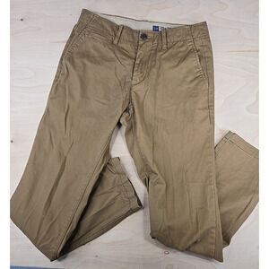 Gap Lived-In Slim Chino Khaki Pants 100% Cotton Men's 29x30